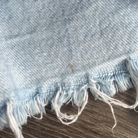 LEVI'S Wedgie Short Light Blue Wash Awesome Street High Rise Raw Hem US 25 - Picture 12 of 12